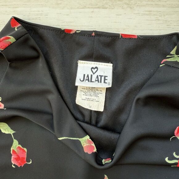 Vintage 80s 90s Red Roses Mini Dress Medium Grunge Goth Coquette Sweet Innocent - Picture 3 of 6